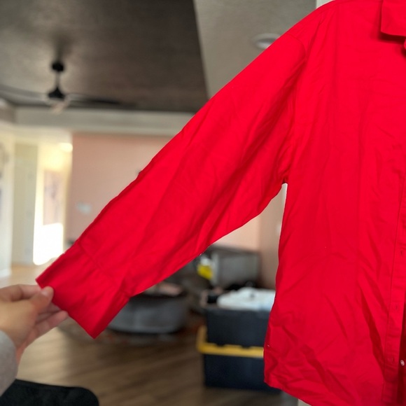 Old Navy Red Boyfriend Shirt sz L Tall NWT - Picture 4 of 7